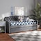 Baxton Studio Freda Grey Velvet Upholstered and Tufted Twin Size Daybed with Trundle 163-10332 - alternate 10